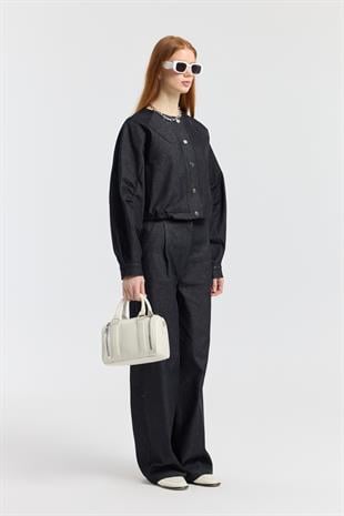 Celia Bomber Ceket Takım - Denim Mavi