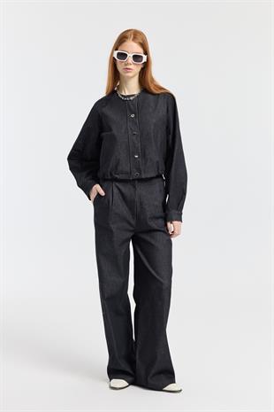 Celia Bomber Ceket Takım - Denim Mavi