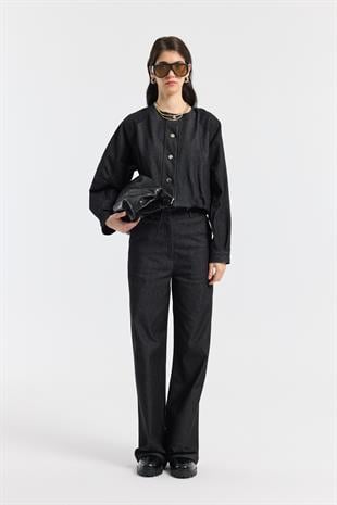 Celia Bomber Ceket Takım - Siyah