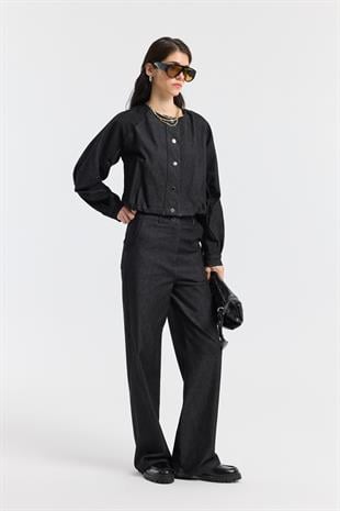 Celia Bomber Ceket Takım - Siyah