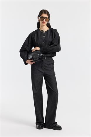 Celia Bomber Ceket Takım - Siyah