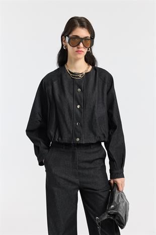 Celia Bomber Ceket Takım - Siyah