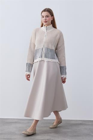 Celoisa Fermuarlı Triko Ceket- Siyah