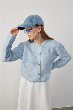 Ceremony Buklet Hırka  - Bebe mavi