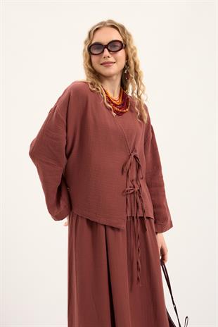 Chen Müslin Etek Takım - Bakır