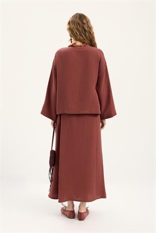 Chen Müslin Etek Takım - Bakır