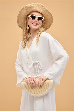 Chen Müslin Etek Takım - Beyaz