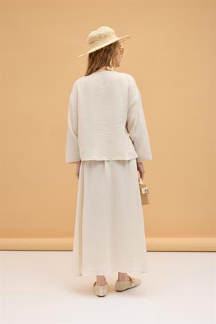 Chen Müslin Etek Takım - Naturel 