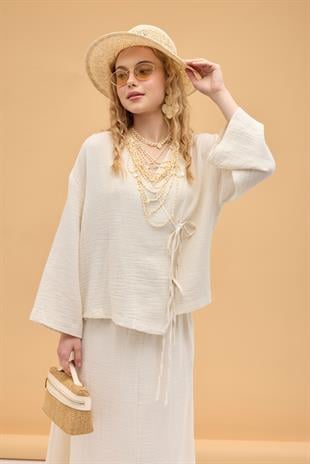 Chen Müslin Etek Takım - Naturel 