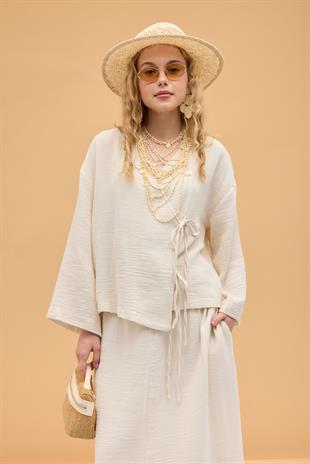 Chen Müslin Etek Takım - Naturel 