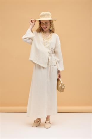 Chen Müslin Etek Takım - Naturel 