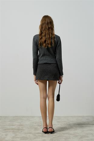 Clea Bağcıklı Hırka - Antrasit