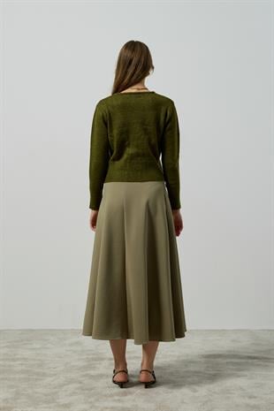 Clea Bağcıklı Hırka - Haki 