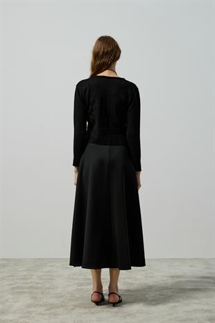 Clea Bağcıklı Hırka - Siyah