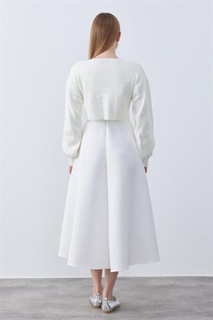 Clover Taşlı Bağcıklı Hırka- Ekru 