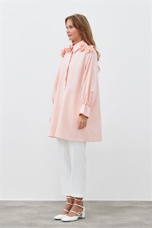 DEFNE ÇİÇEK DETAYLI GÖMLEK - YAVRUAĞZI