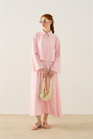 Dehlina Keten Takım - Pembe