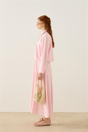 Dehlina Keten Takım - Pembe