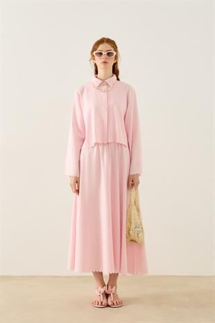 Dehlina Keten Takım - Pembe