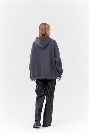 DENA ÜÇ İPLİK ŞARDONLU SWEAT - ANTRASİT