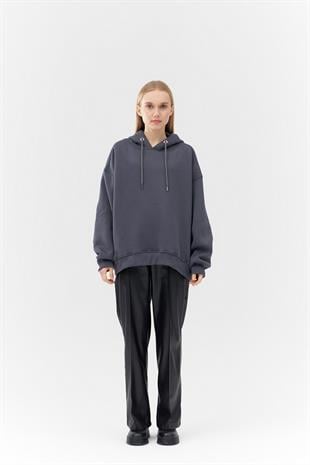 DENA ÜÇ İPLİK ŞARDONLU SWEAT - ANTRASİT