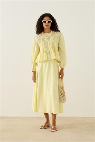 Diane Büzgülü Vual Takım - Limonsarı 