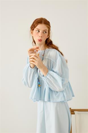 Diane Büzgülü Vual Takım - Mavi