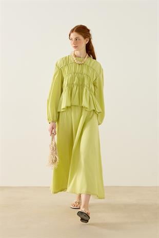 Diane Büzgülü Vual Takım - Yeşil