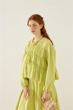 Diane Büzgülü Vual Takım - Yeşil