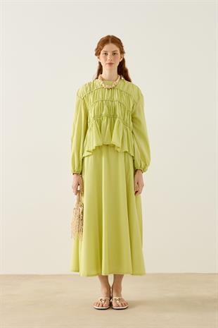 Diane Büzgülü Vual Takım - Yeşil