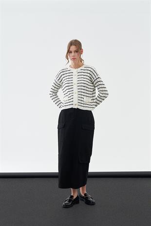 DORE GOLD DÜĞME DETAYLI HIRKA - SİYAH