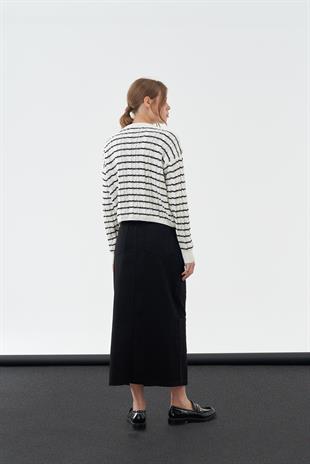 DORE GOLD DÜĞME DETAYLI HIRKA - SİYAH