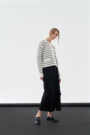 DORE GOLD DÜĞME DETAYLI HIRKA - SİYAH