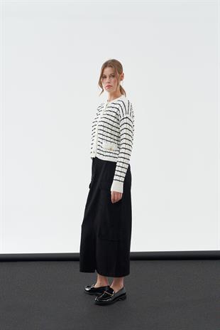 DORE GOLD DÜĞME DETAYLI HIRKA - SİYAH