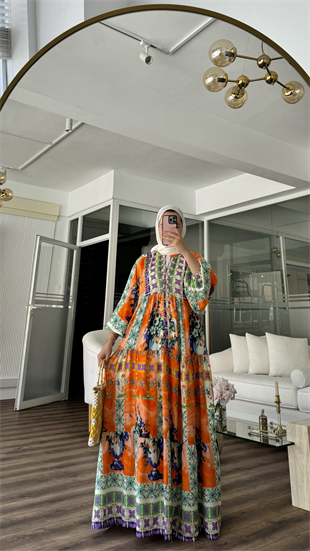 DOROTA VISCON ELBİSE - TURUNCU