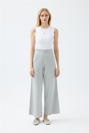 Edna Taşlı Simli Pantolon - Gri 