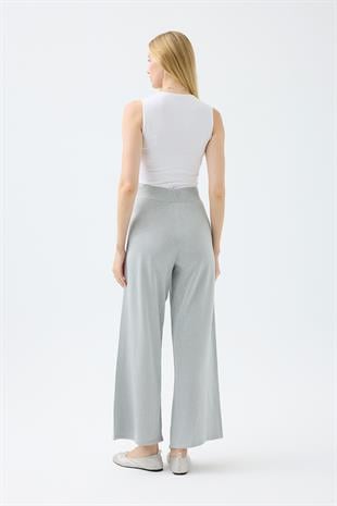 Edna Taşlı Simli Pantolon - Gri 