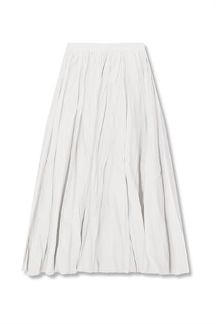 Elain Pamuk Vual Kraş Etek - Beyaz