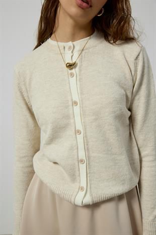 Elanor Garnili Hırka - Bej