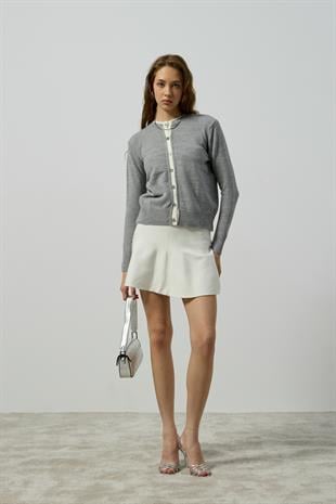 Elanor Garnili Hırka - Gri