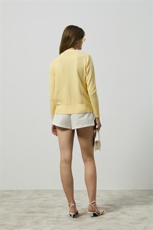 Elanor Garnili Hırka - Sarı