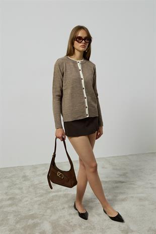 Elanor Garnili Hırka - Vizon 