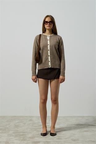 Elanor Garnili Hırka - Vizon 