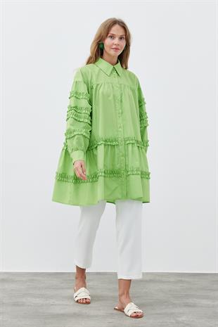 ELENA ÇİFT DÜĞME DETAYLI GÖMLEK- YEŞİL