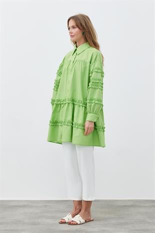 ELENA ÇİFT DÜĞME DETAYLI GÖMLEK- YEŞİL