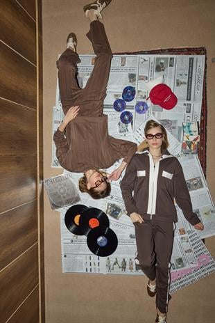 Eleni Pul İşlemeli Modal Takım - Kahverengi