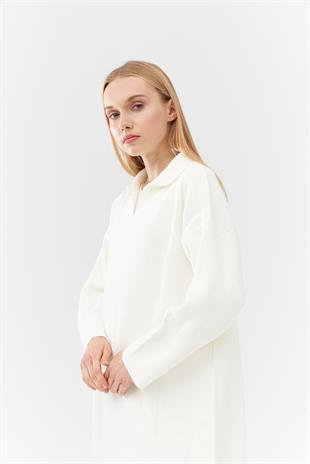 ELİSA TRİKO ELBİSE- EKRU