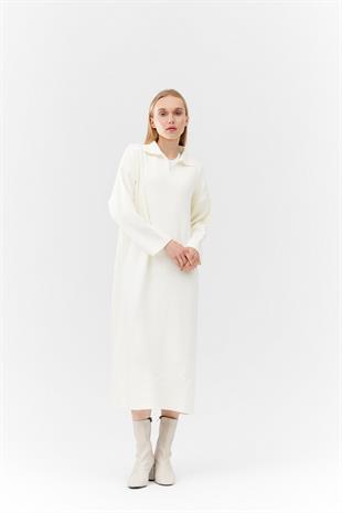 ELİSA TRİKO ELBİSE- EKRU