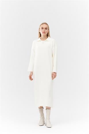 ELİSA TRİKO ELBİSE- EKRU