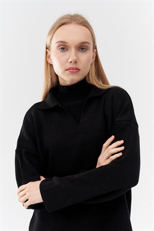 ELİSA TRİKO ELBİSE - SİYAH